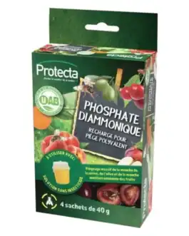 Sachets de phosphate diammonique pour attirer les mouches, saveurs olive, cerise, et méditerranéenne, idéal pour la pêche.