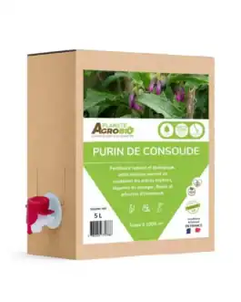 Balai de Purin de consoude bio pour fertilisation naturelle.