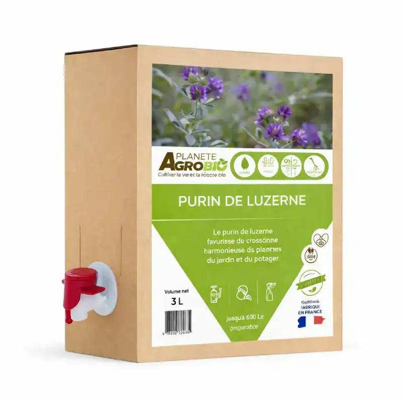 Purin de Luzerne 3L - Fertilisant bio pour jardin et potager - Boutique Diproclean Bidon de purin de luzerne biologique de 3 litres, idéal pour fertiliser et renforcer la croissance des plantes dans le jardin et le potager.