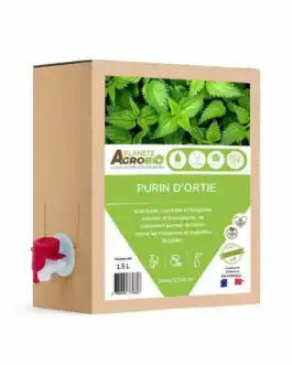 Balai de Purin d'ortie 1,5 L pour jardin bio, insecticide naturel, fertilisant écologique, lutte contre ravageurs, traitement biologique, produit français.