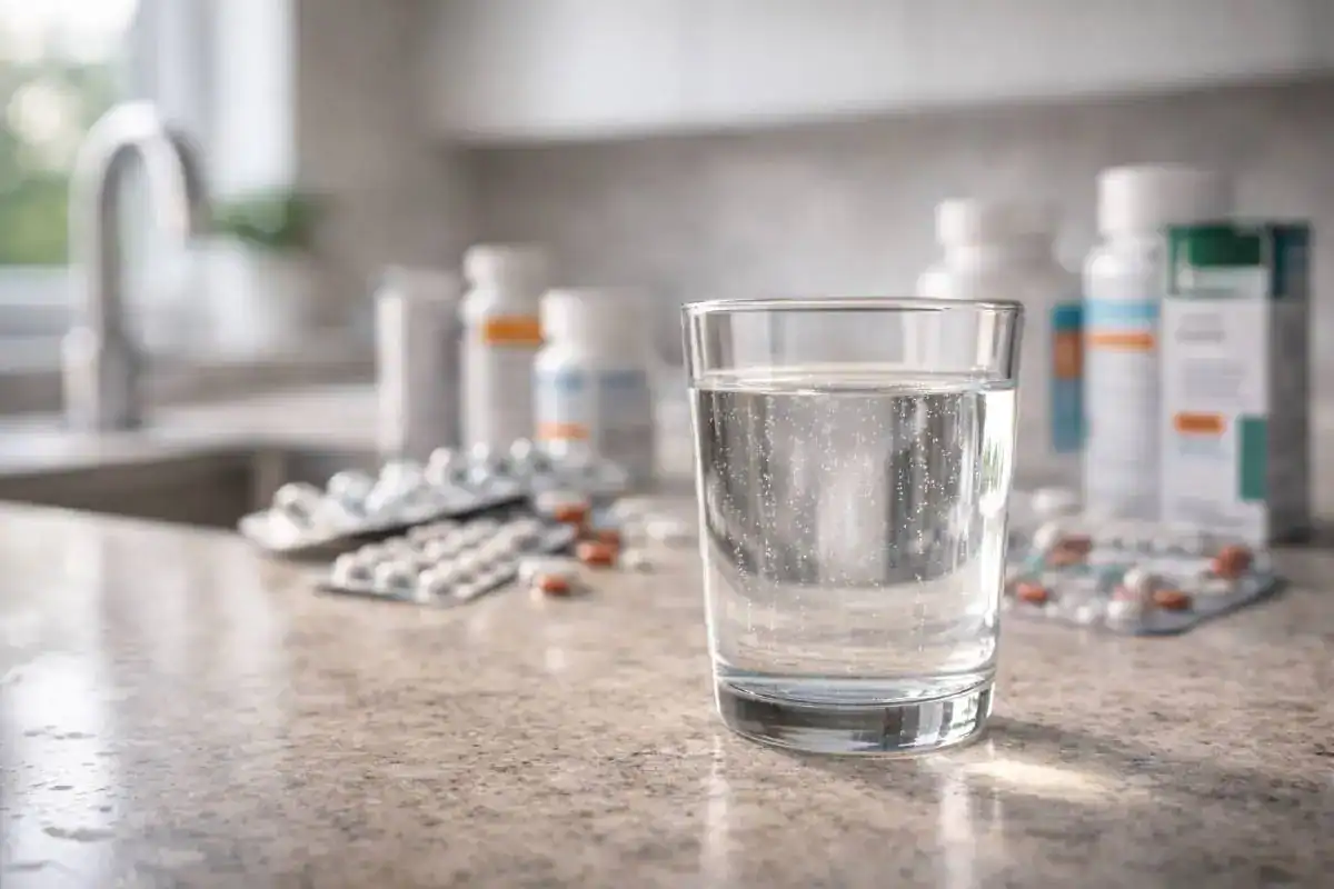 Illustration des r&eacute;sidus m&eacute;dicamenteux pr&eacute;sents dans l&rsquo;eau potable