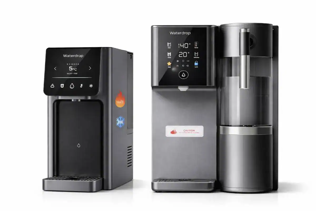 Série A1 et A2 d'osmoses inverse sur comptoir Waterdrop