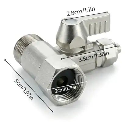 Raccord T en m&eacute;tal pour plomberie, compatible avec vannes d'arr&ecirc;t 1/4" pour syst&egrave;mes de filtration d'eau et r&eacute;frig&eacute;rateurs am&eacute;ricains.