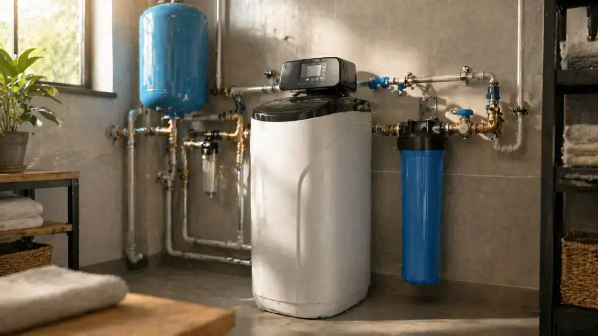 Adoucisseur d'eau install&eacute; dans une maison