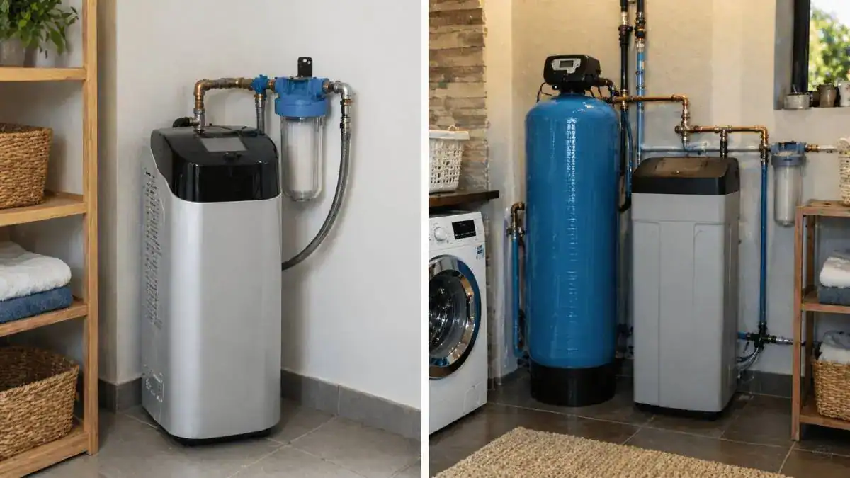 Comparaison entre adoucisseur monobloc et bi-bloc dans une maison