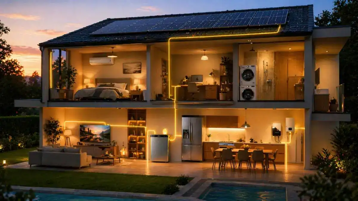 Maison &eacute;quip&eacute;e d'une batterie solaire SolarVault 3 Pro