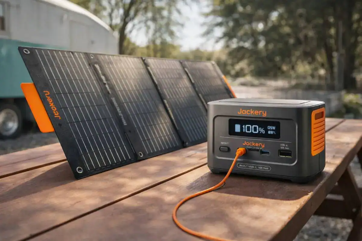 Jackery G&eacute;n&eacute;rateur Solaire 100 Plus utilis&eacute; en autonomie l&eacute;g&egrave;re