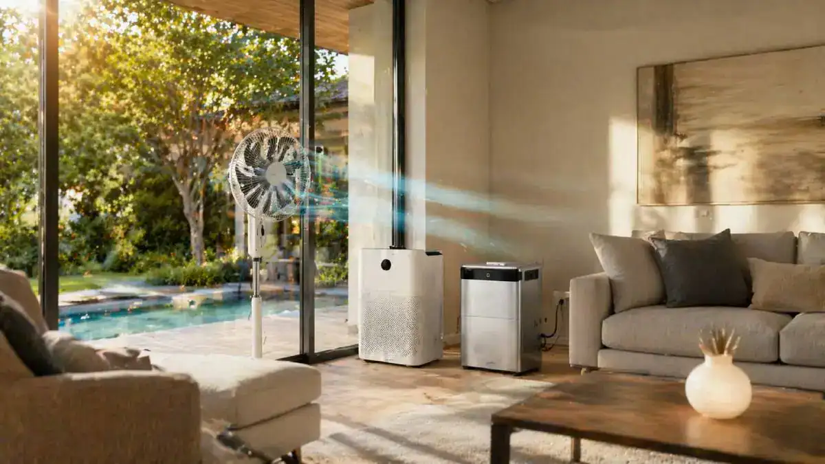 Purificateur et climatiseur aliment&eacute;s par batterie