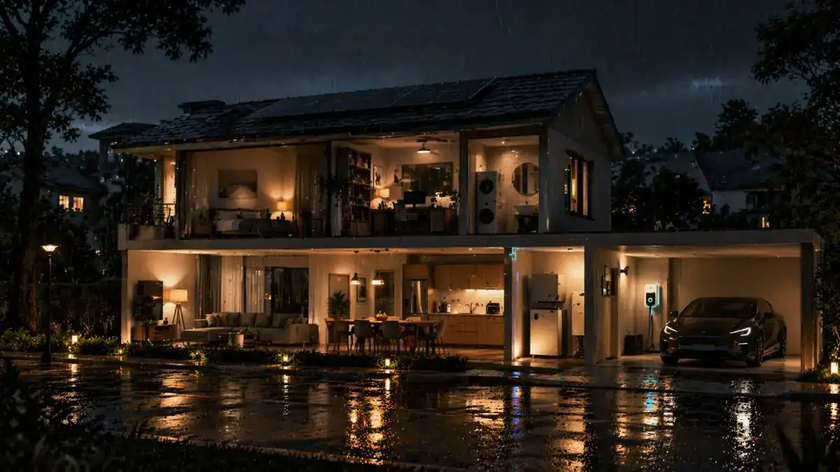 Maison aliment&eacute;e en cas de coupure d&rsquo;&eacute;lectricit&eacute;