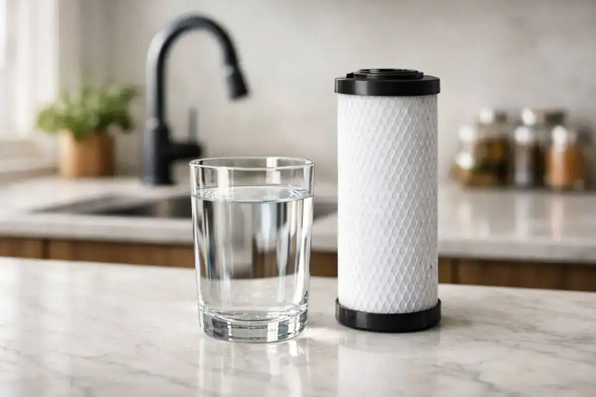 Eau filtr&eacute;e claire au charbon actif