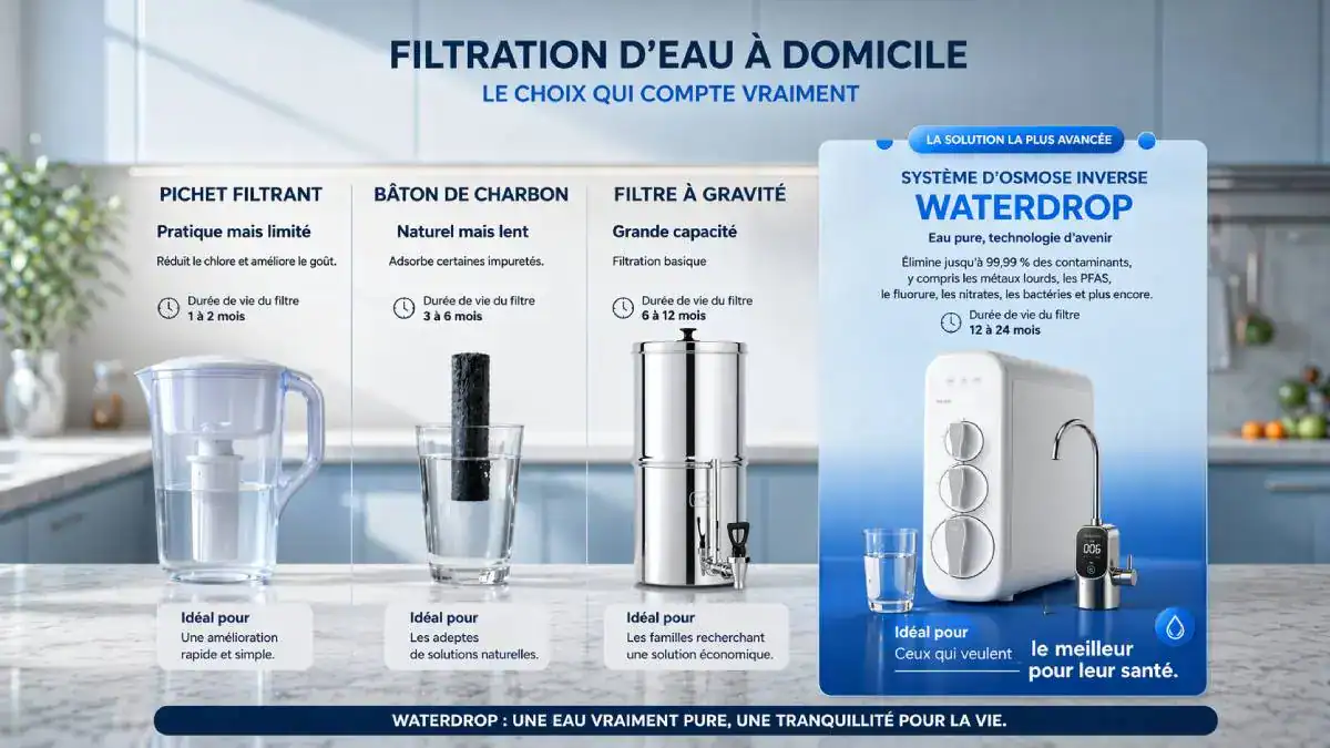 Comaparaison entre les modèles de filtration de l'eau potable