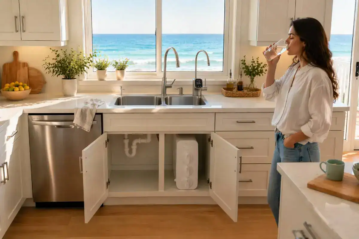 Comparatif des osmoseurs Waterdrop dans une cuisine moderne