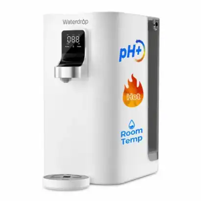 Distributeur d'eau min&eacute;rale osmos&eacute;e chaud et froid Waterdrop K19-HG, id&eacute;al pour la maison ou le bureau, avec contr&ocirc;le de temp&eacute;rature et purification UV.