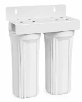 Support double en acier pour filtre à eau osmoseur 10 P.