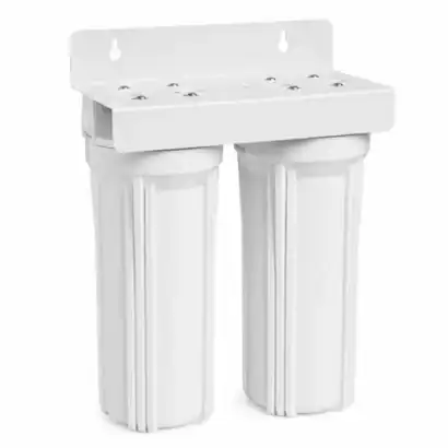 Support double en acier pour filtre &agrave; eau osmoseur 10 P.