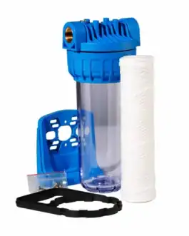 Porte-filtre cuve transparente 9 3/4 pouces avec cartouche bobine 20 microns.