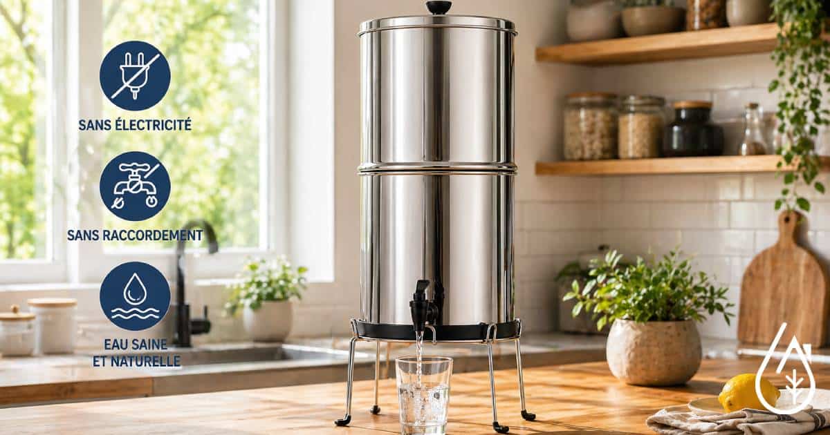 Filtre à eau de pluie efficace pour purifier l’eau avant utilisation domestique, assurant une eau saine et propre. Idéal pour la filtration de l’eau de pluie dans votre maison ou jardin.