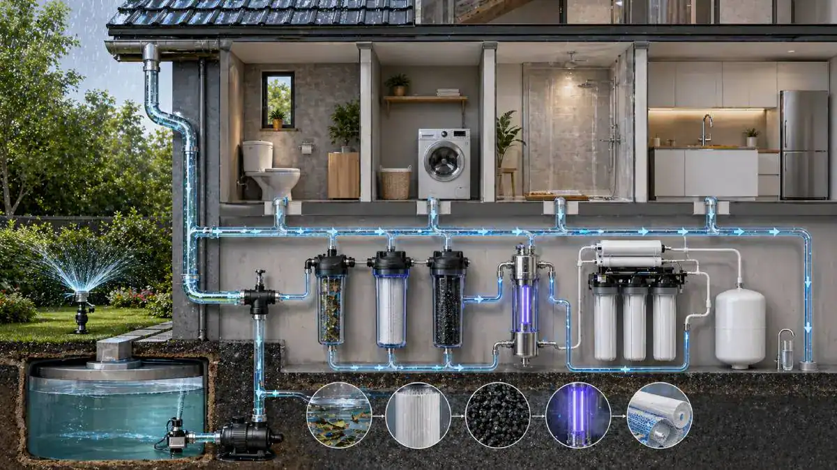 Usages domestiques de l&rsquo;eau de pluie dans une maison