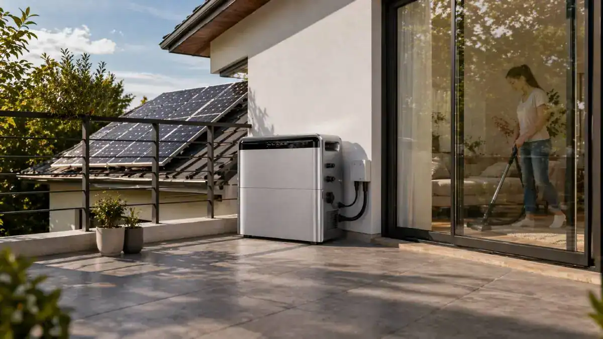 Jackery SolarVault 3 Pro Max install&eacute; sur terrasse, balcon ou garage