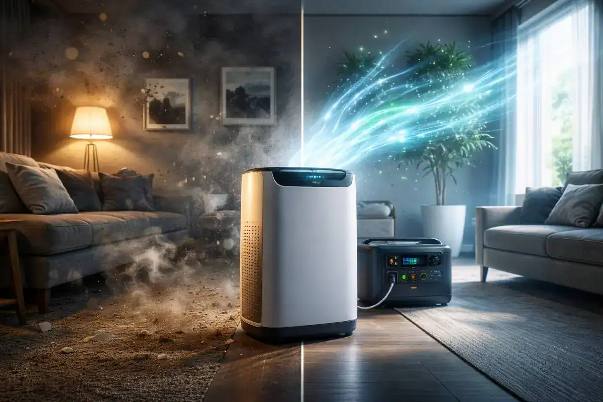 Purificateur d&rsquo;air aliment&eacute; par station &eacute;lectrique