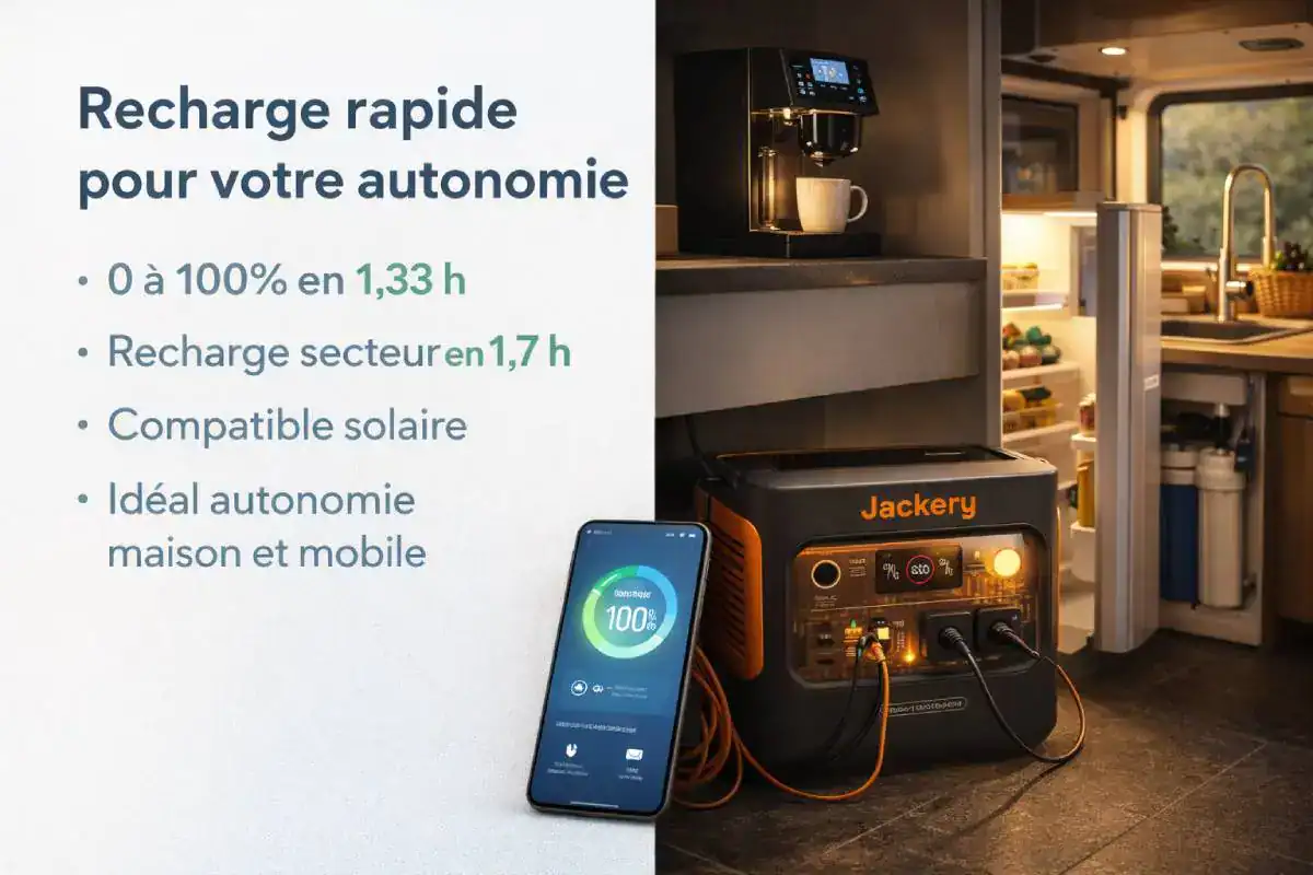 Recharge rapide et technologie avanc&eacute;e du Jackery Explorer 2000 v2