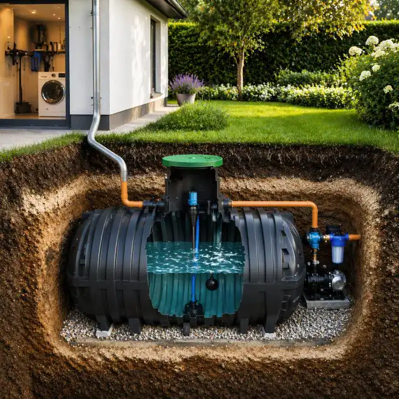 Cuve enterrée récupération eau de pluie