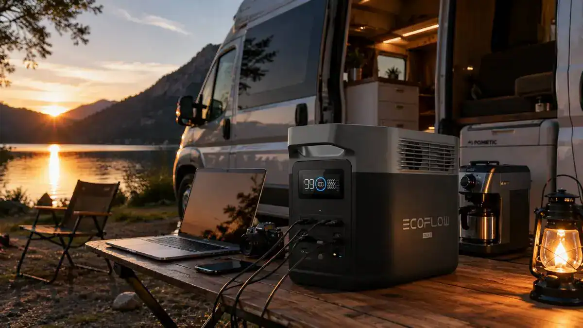 EcoFlow DELTA 2 utilis&eacute;e en camping et autonomie ext&eacute;rieure