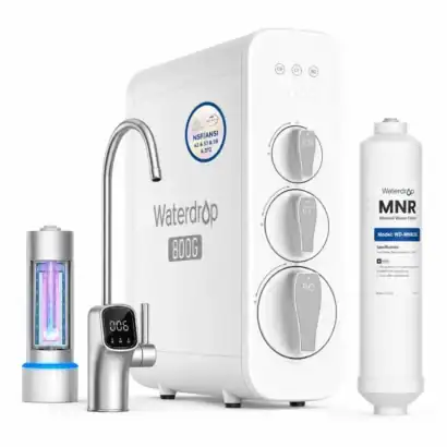 Filtre &agrave; eau Waterdrop 800G avec syst&egrave;me de purification avanc&eacute;.
