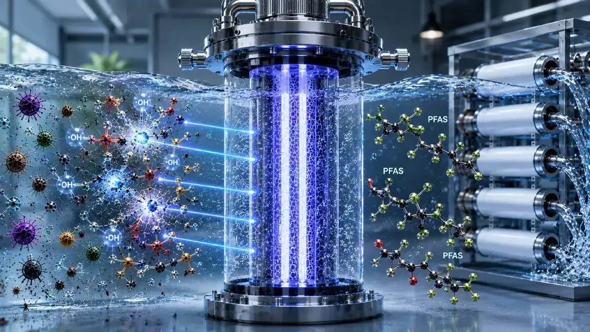 Action des rayons UV-A sur les polluants pr&eacute;sents dans l'eau