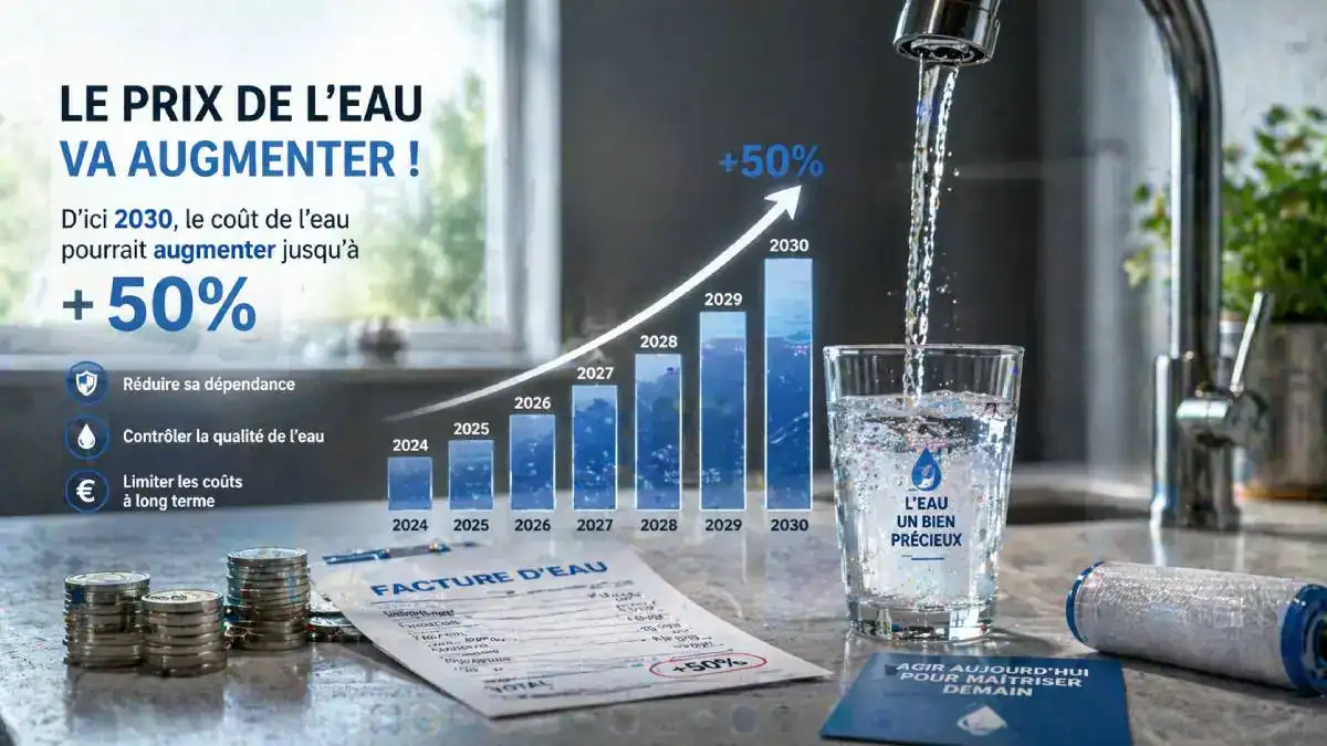 Hausse prix de l'eau du robinet en 2030