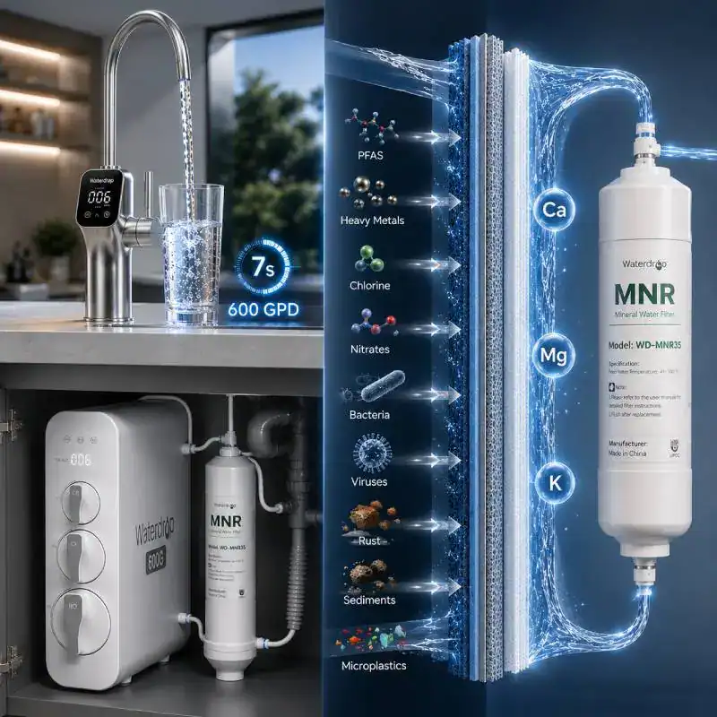 &Eacute;tapes de filtration du Waterdrop G3P600 avec cartouche MNR35