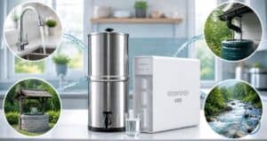 Syst&egrave;me de filtration d'eau pour maison et jardin.