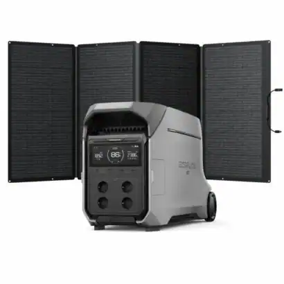 Panneau solaire portable EcoFlow DELTA Pro 3 pour alimentation &eacute;lectrique autonome et &eacute;cologique. Id&eacute;al pour les activit&eacute;s en ext&eacute;rieur ou en cas de coupure de courant.