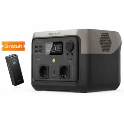 Station &eacute;lectrique portable EcoFlow DELTA 3 Max, capacit&eacute; 2048 Wh, puissance 2400 W, id&eacute;ale pour camping et secours.