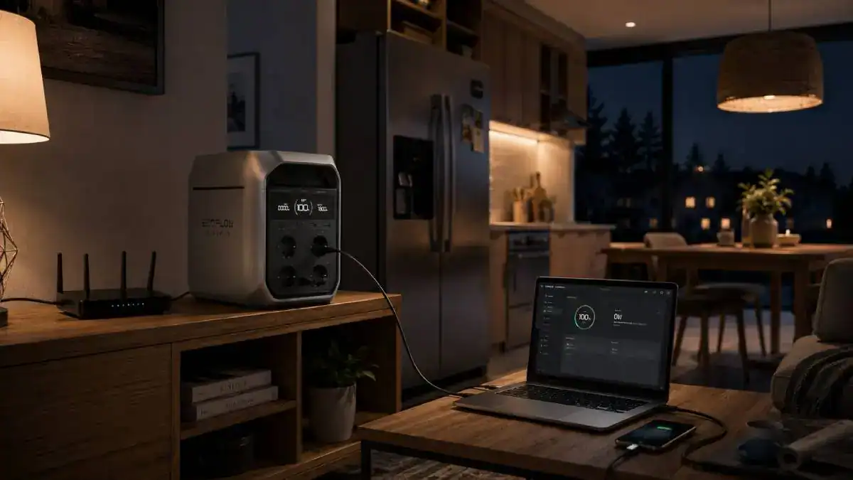 EcoFlow DELTA 3 Plus utilis&eacute;e en cas de coupure &eacute;lectrique dans la maison UPS