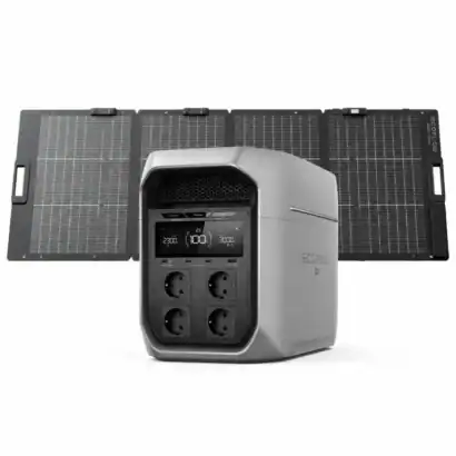 &Eacute;nergie portable avec panneau solaire EcoFlow DELTA 3 Max, capacit&eacute; de 2048 Wh, id&eacute;al pour l'autonomie en d&eacute;placement.