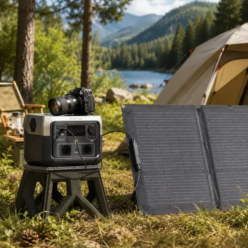 Station &eacute;lectrique portable EcoFlow RIVER 2 Max 500W rechargeable pour activit&eacute;s outdoor.