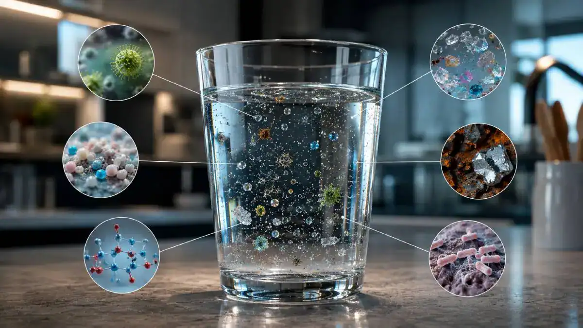 Pollution de l&rsquo;eau du robinet en 2026 avec PFAS et contaminants invisibles