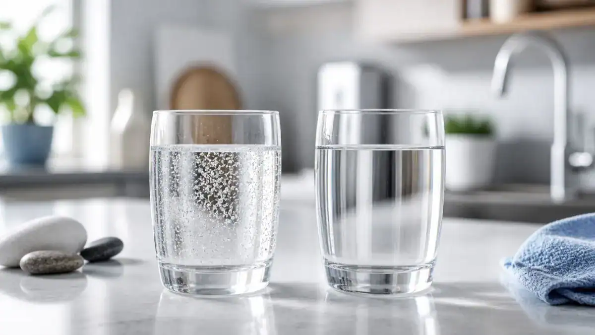 Comparaison entre eau filtr&eacute;e par gravit&eacute; et eau osmos&eacute;e