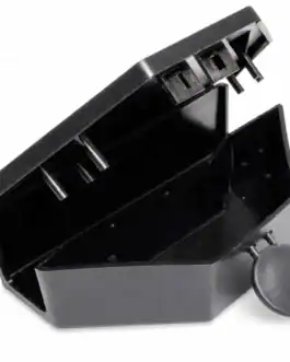 Boîte d’appâtage sécurisée pour souris et mulots, idéale pour usage intérieur et extérieur, avec verrouillage.