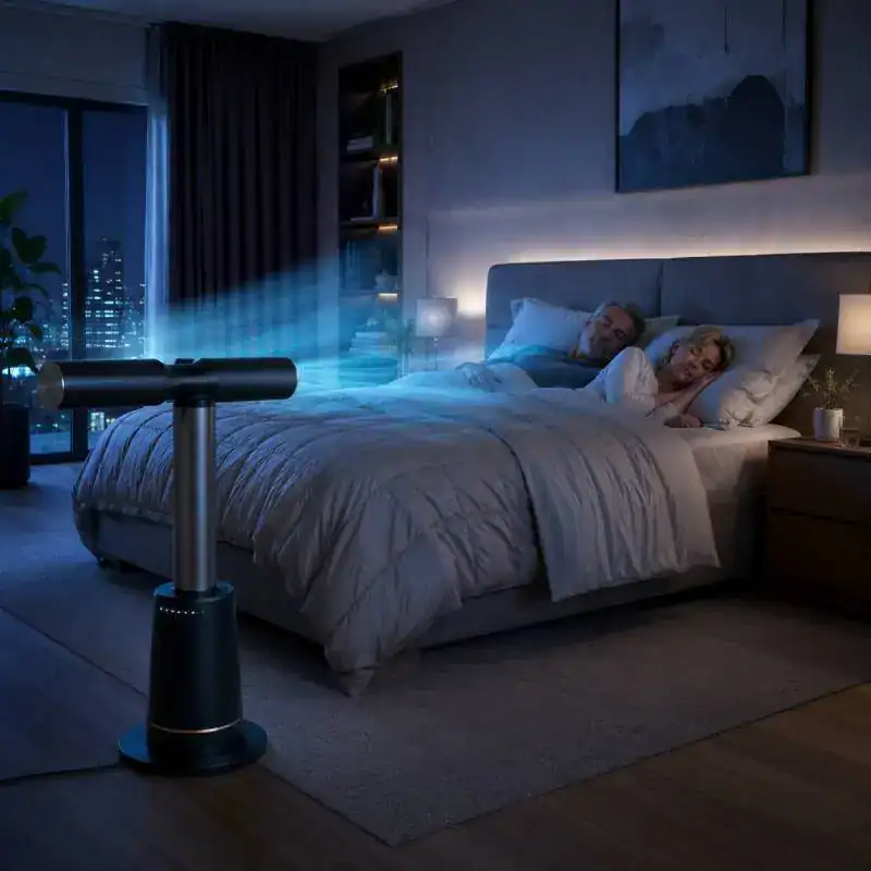 Ventilateur Shark dans une chambre