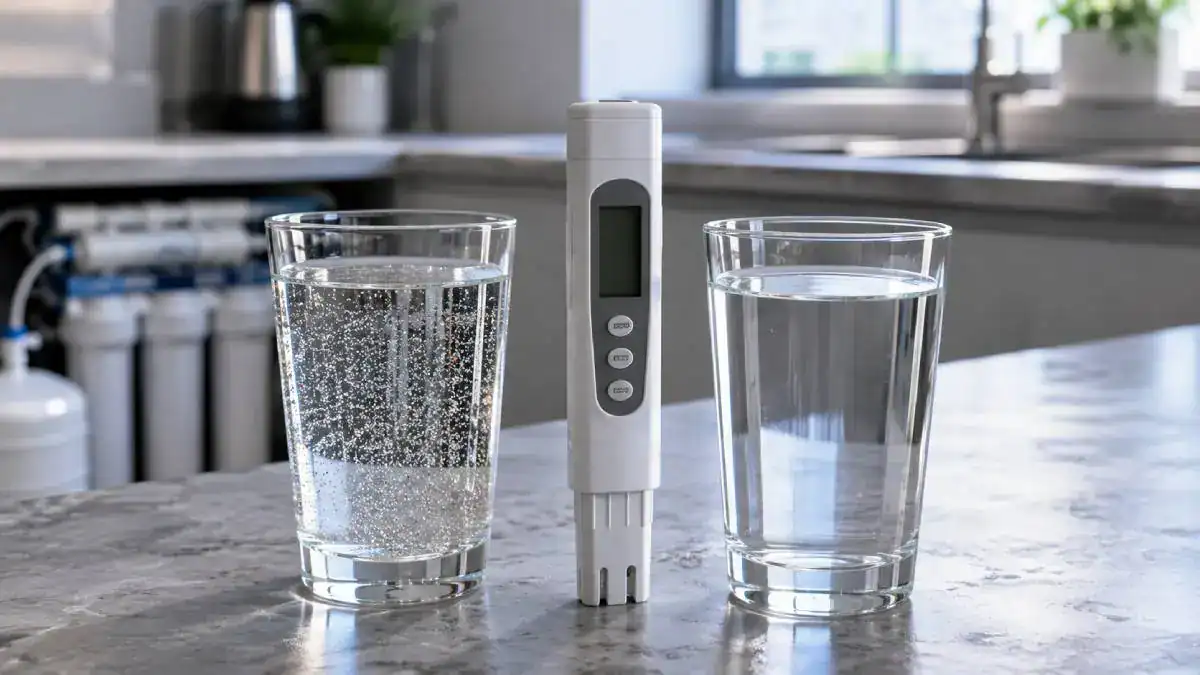 Comparaison du TDS entre eau du robinet et eau osmosée