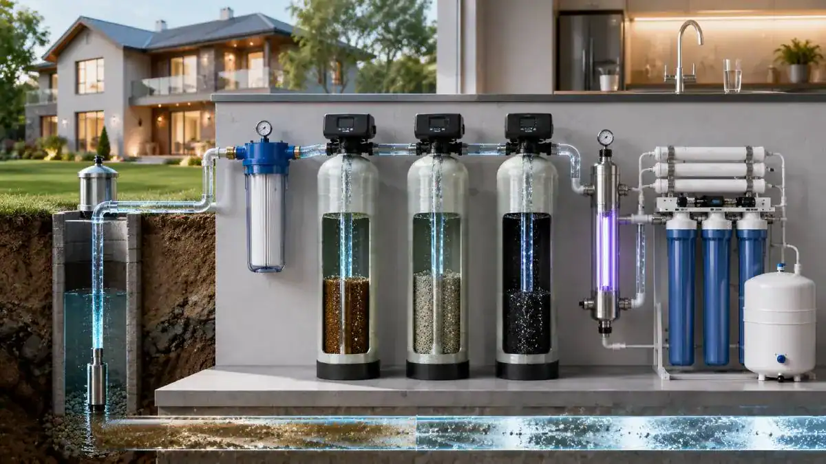 Quelles sont les solutions pour traiter l'eau de forage pour alimenter la maison ?