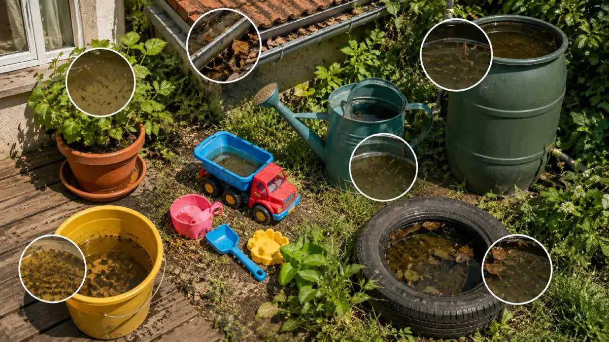 Éliminer les eaux stagnantes dans un jardin pour éviter les moustiques