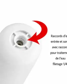 Cartouche de filtration pour traitement d'eau avec raccords d'entrée et sortie 1/4".