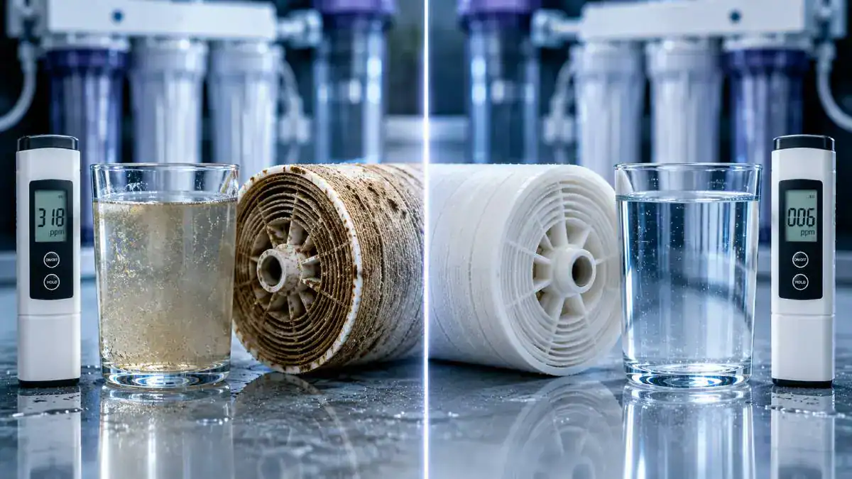 Membrane us&eacute;e et membrane entretenue sont &agrave; surveiller r&eacute;guli&egrave;rement