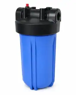 Filtre à eau Big 10 pouces avec raccords E/S 1 pouce, idéal pour la filtration d'eau domestique ou industrielle, robuste et facile à installer.