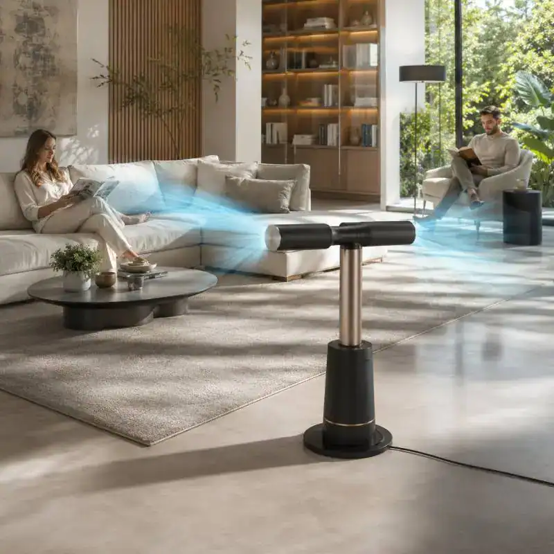 Ventilateur Shark dans un salon moderne