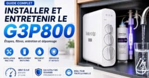 Installation et entretien du filtre Waterdrop G3P800, &eacute;tape par &eacute;tape, avec filtres, d&eacute;pannage et conseils pour une eau pure et saine.