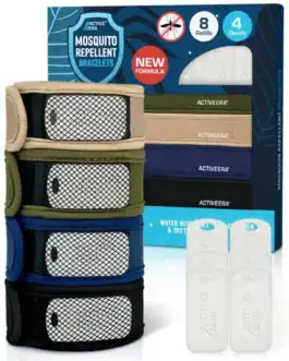 Bracelet anti-moustiques avec recharges pour randonn&eacute;e, camping.
